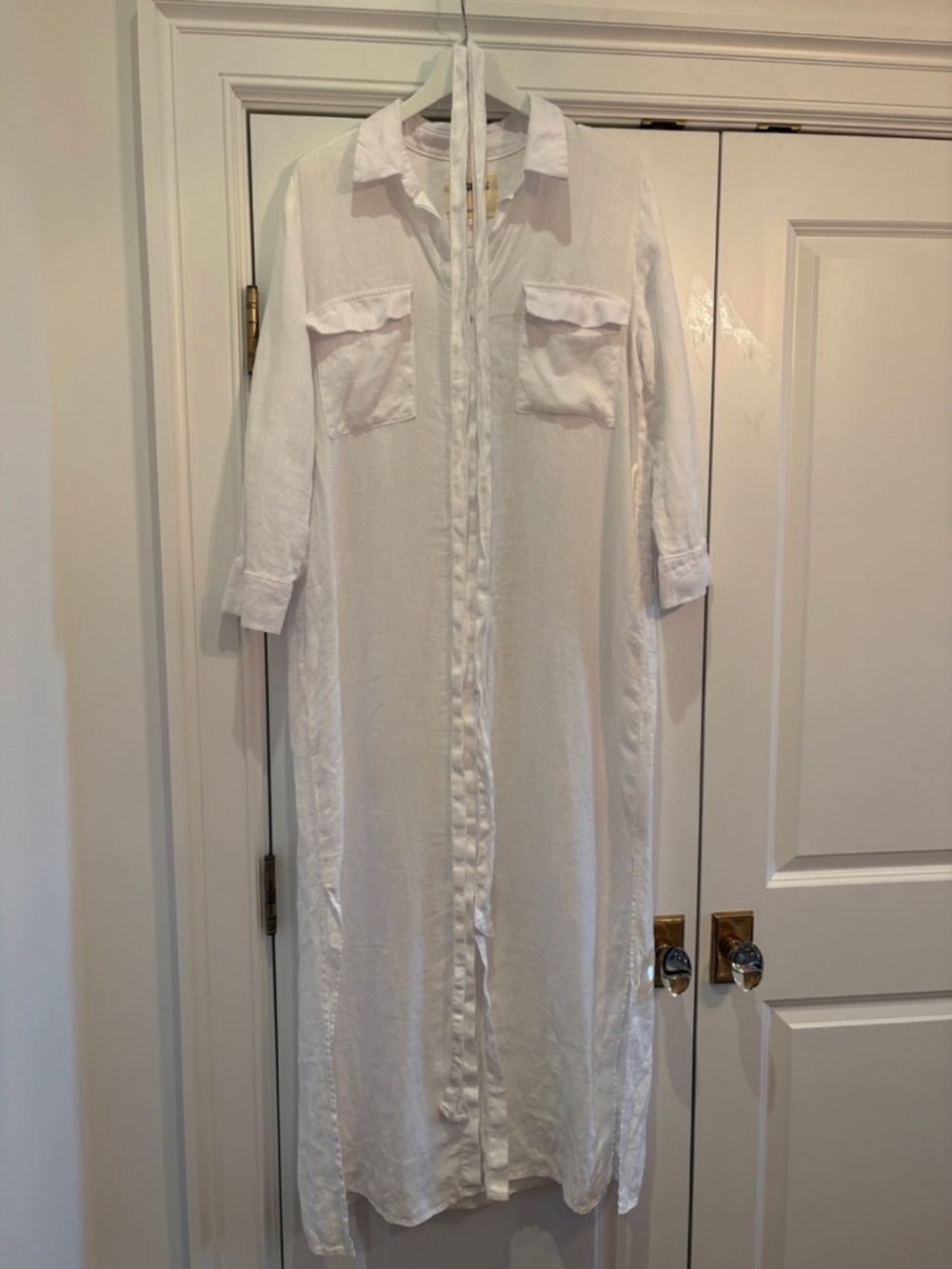 White Linen Long Dress